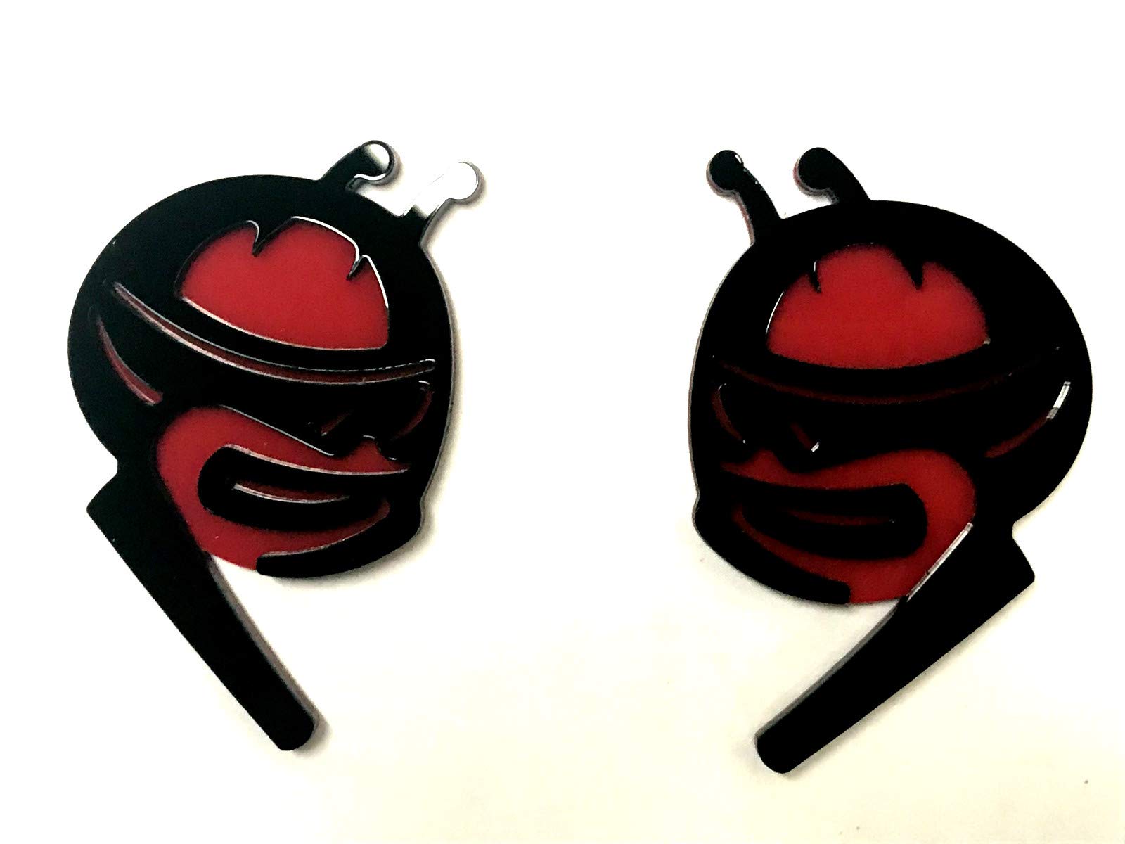 Zoonon D-S2BT-BR Pair Black ScatPack Super Bee Fender Side Tailgate Flat Emblem Badge (Black Red)