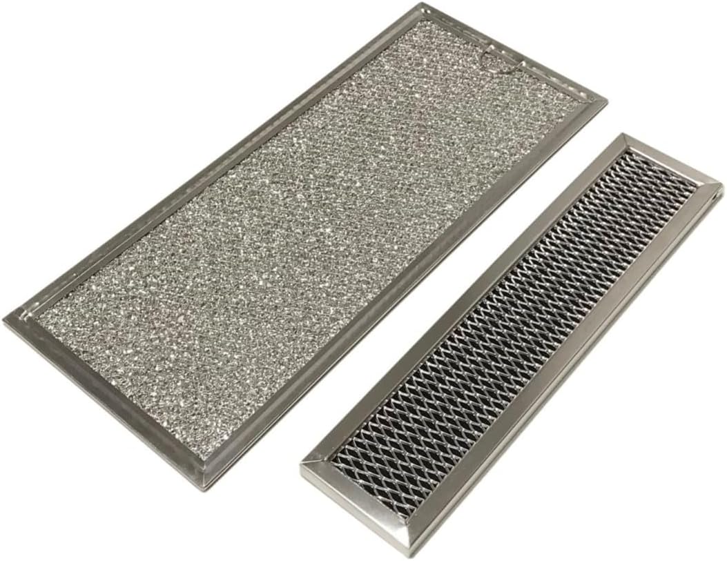 Microwave Grease & Charcoal Filter Set Compatible with GE Model Numbers JVM1540LP2CS, JVM1540SN2SS