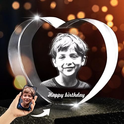 UNICRYSTAL Foto de cristal 2D3D personalizada, regalos personalizados para cumpleaños, boda, memorial, madre, padre, San Valentín, regalo de Navidad