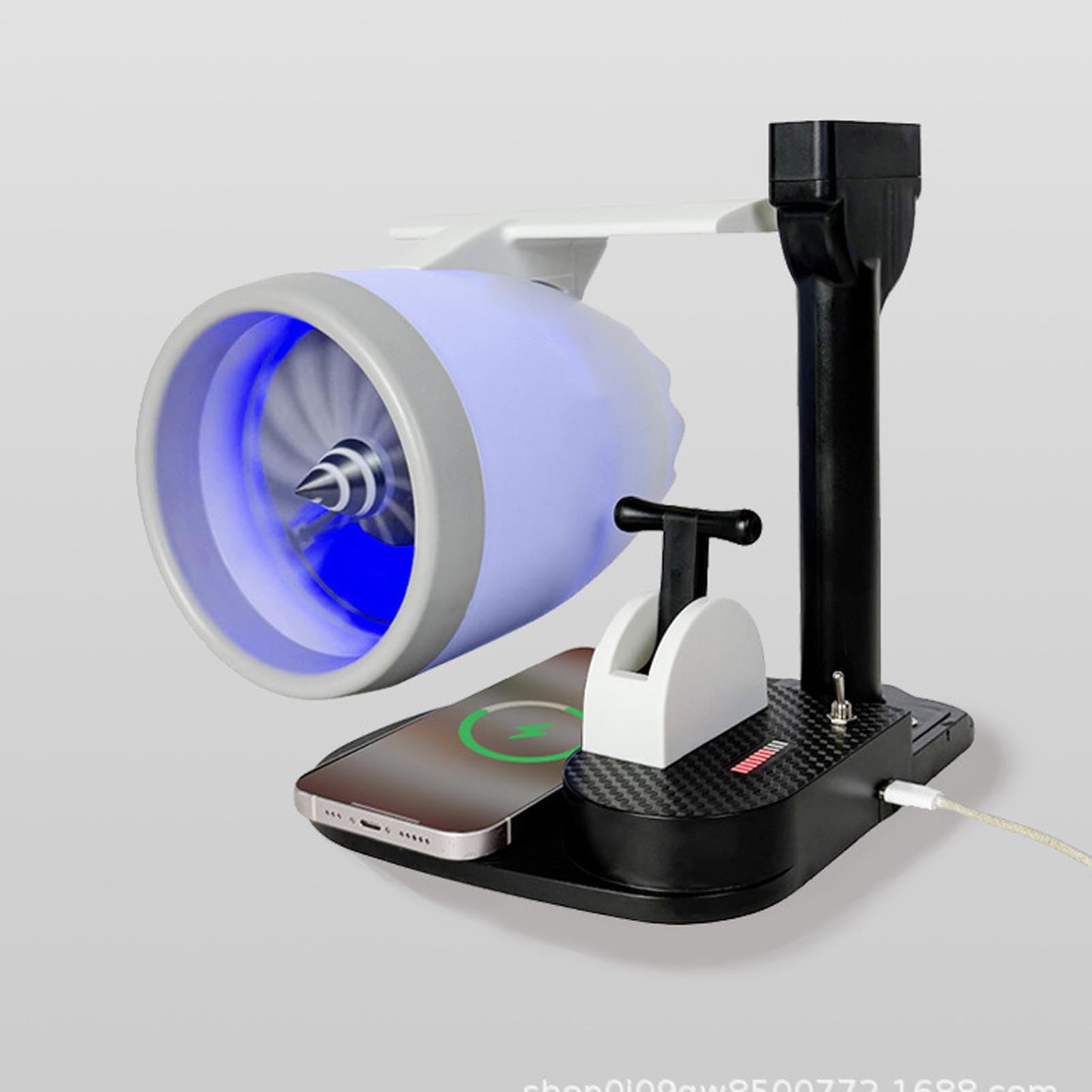 GOWENIC Ventilador de Escritorio Definitivo con Humidificador 3 en 1, Ventilador con Forma de Motor de Velocidad Ajustable de 4000 Rpm para Escritorio de Oficina, Ideal para Uso en el Hogar y la