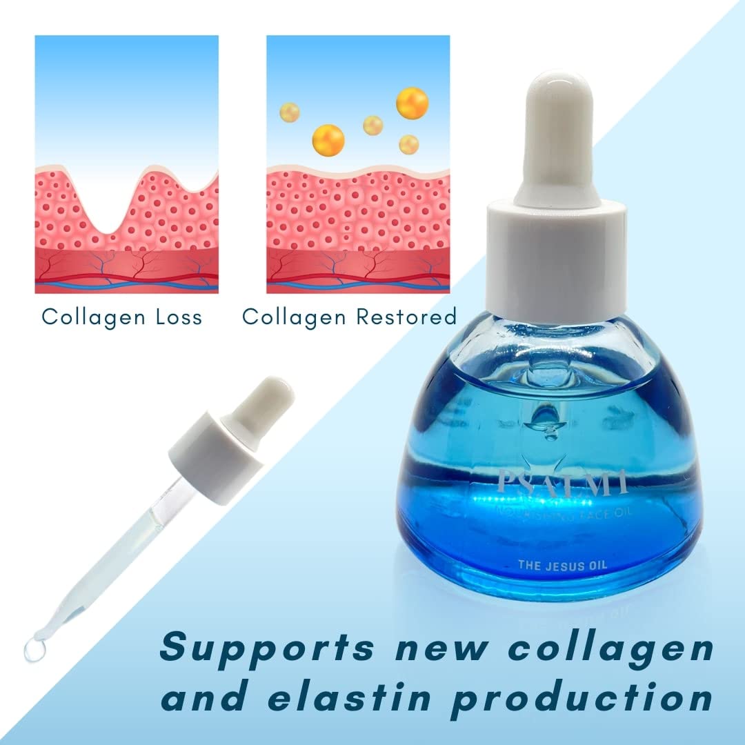 The Jesus Oil - Psalm 1 Nourishing Face Oil | 100% Organic, All Natural German Blue Chamomile, Juniper Berry, Lavender Oil for Face | Sensitive Skin | Completely Clean and Cruelty Free 30ml : Beauty & Personal Care