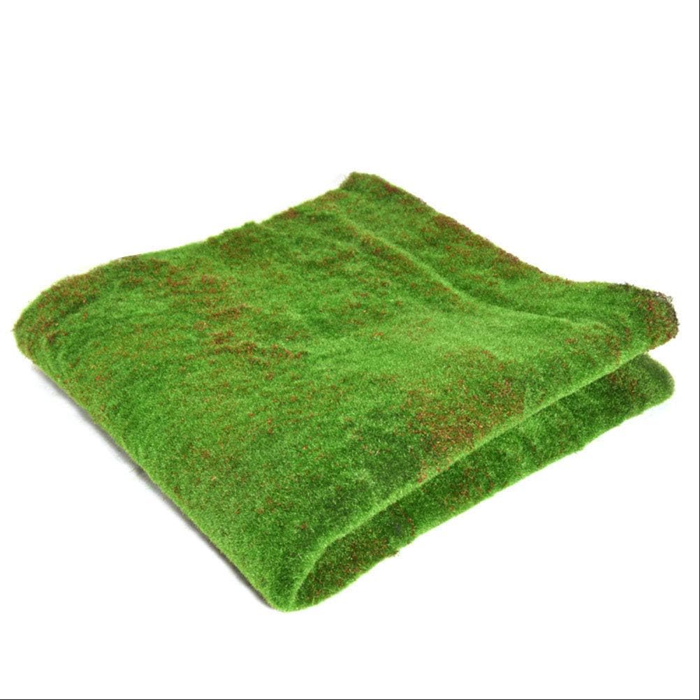 TOPINCN Artificial Moss Mat, Fake Grass Rug Artificial Green Lawn Straw Mat Turf Green Lawn Carpet Indoor Outdoor Grass Tile Mat Decoration for Patio Balcony Garden Lawn Flooring Decor (427)