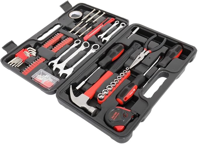 Kit de Herramientas de 148 Piezas - Juego para Hogar y Viaje - Caja de Herramientas Negro y Rojo miniatura 5