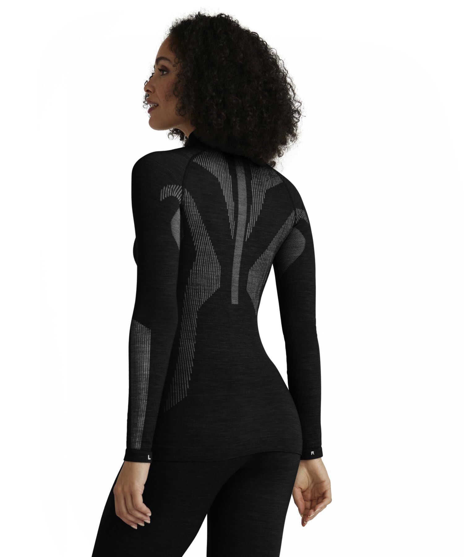 Falke Donna Wool-Tech Zip Maglia Sportiva Tecnica Manica Lunga Intimo Funzionale Termico per Clima Freddo Traspiranti termoregolanti antiodore sostenibili Lana Filo Funzionale 1 Pezzo | in lana merino per temperature da fredde a molto fredde