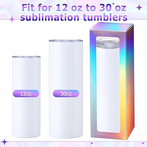 Miniatura 3 de PerKoop 60 cajas de regalo para vasos de sublimación, cajas de exposición con ventana para 12 onzas, 20 onzas, 30 onzas, prensa de calor,