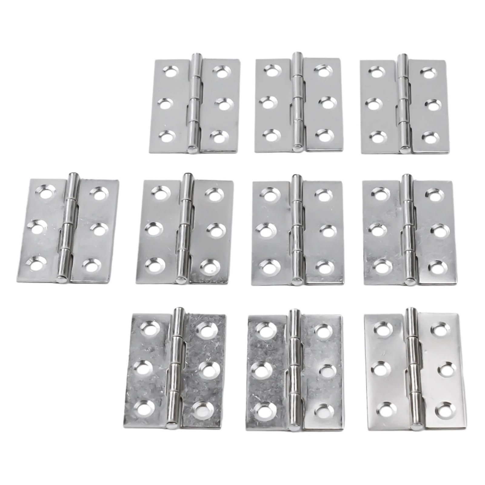 Aiqijohi 4Inch 10Pcs Door Hinges 10Pcs Stainless Steel Flat Hinge Cabinet Doors 1.5Inch 2Inch 3Inch 4Inch Windows Wooden Box Sound Suppression(4Inch 10Pcs)