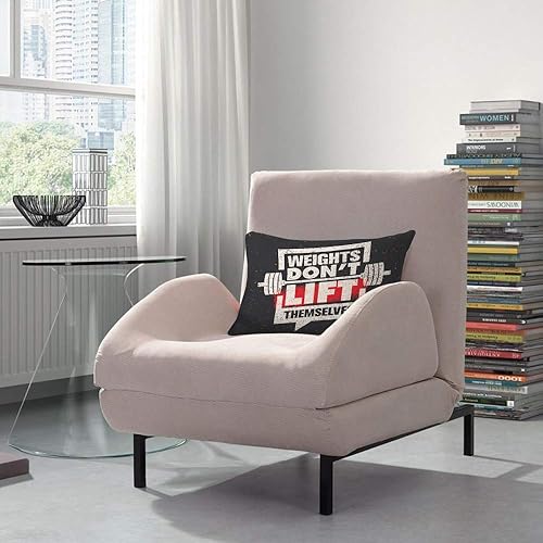 Miniatura 3 de AOYEGO Funda de almohada con cita motivacional, 12 x 20 pulgadas, pesos de no levantarse, gimnasio, entrenamiento, deporte, palabras, rectangulares,