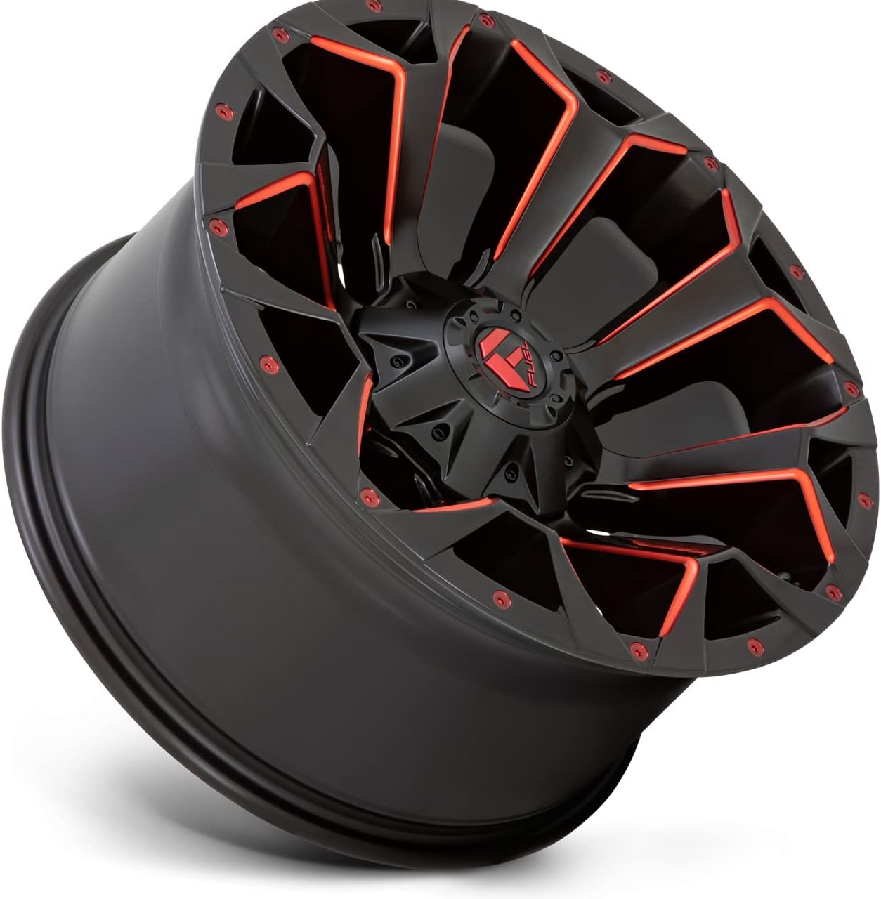 FUEL OFF-ROAD ASSAULT 18X9 5X4.5/5.0 4.53-12mm MATTE BLACK RED MILLED - D78718902645