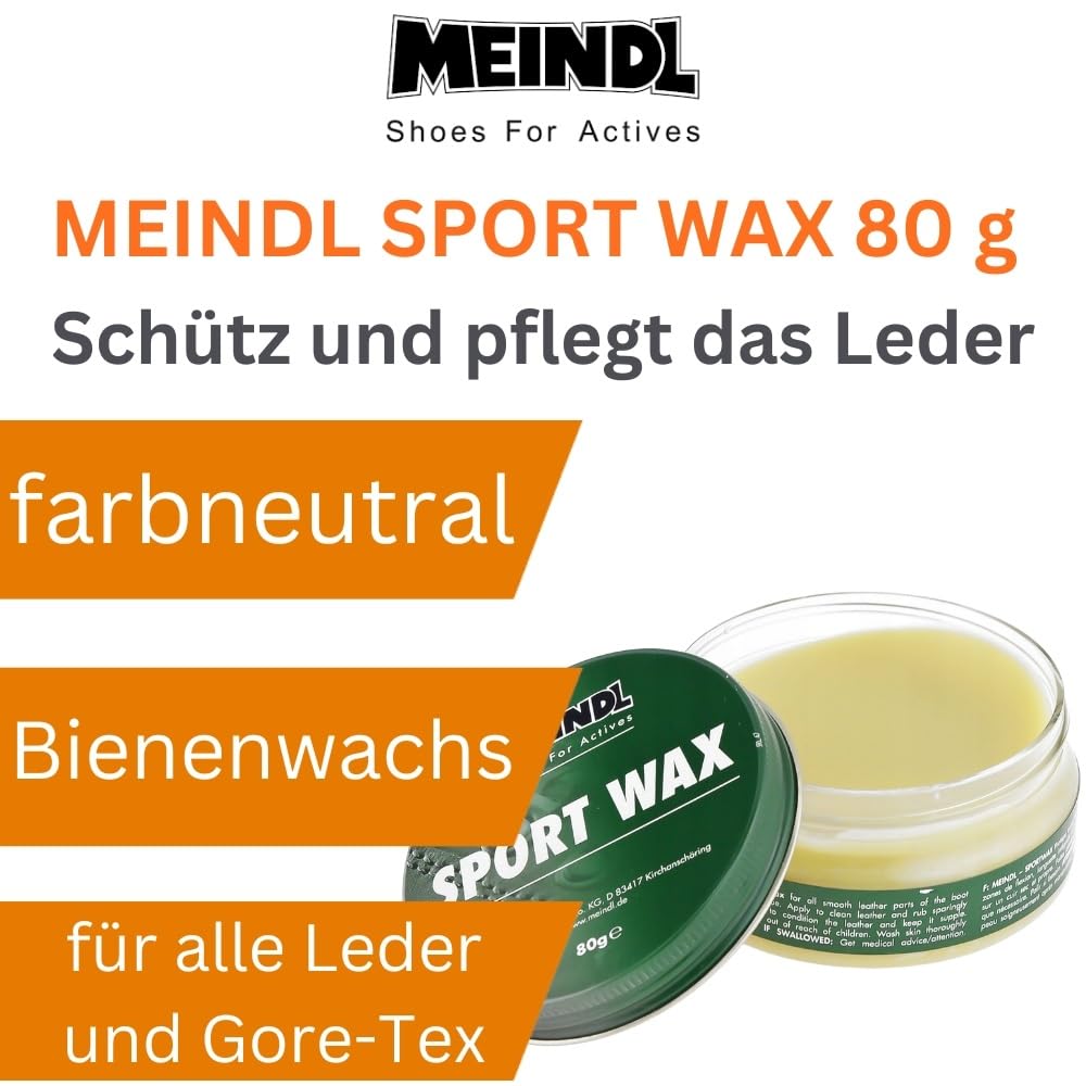 RENNER XXL Meindl Premium-Schuhpflegeset für Stiefel – Sportwax & Imprägnierer – Wet Proof für Leder, Nubuk & Outdoor-Schuhe – Komplettes Pflege-Set
