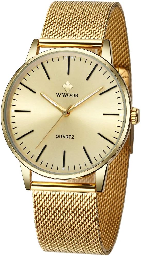 ساعت مچی WWOOR ساده باریک  ضد آب ضدزنگ