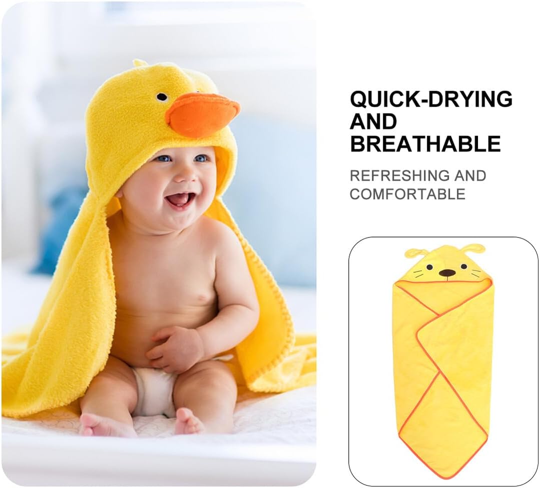 DOITOOL Soft Breathable Bath Towel with Animal Hooded Design Quick-Drying Bathrobe for Boys and Skin-Friendly Cartoon Swimming Wrap Random Color Random Color