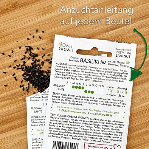 OwnGrown Kräuter Samen Set 12 Sorten Garten und Küchenkräuter Samen - Petersilie, Kräuter der Provence, italienische Kräuter, Koriander Samen, Dill, Kräutersamen für Balkon, und Hochbeet