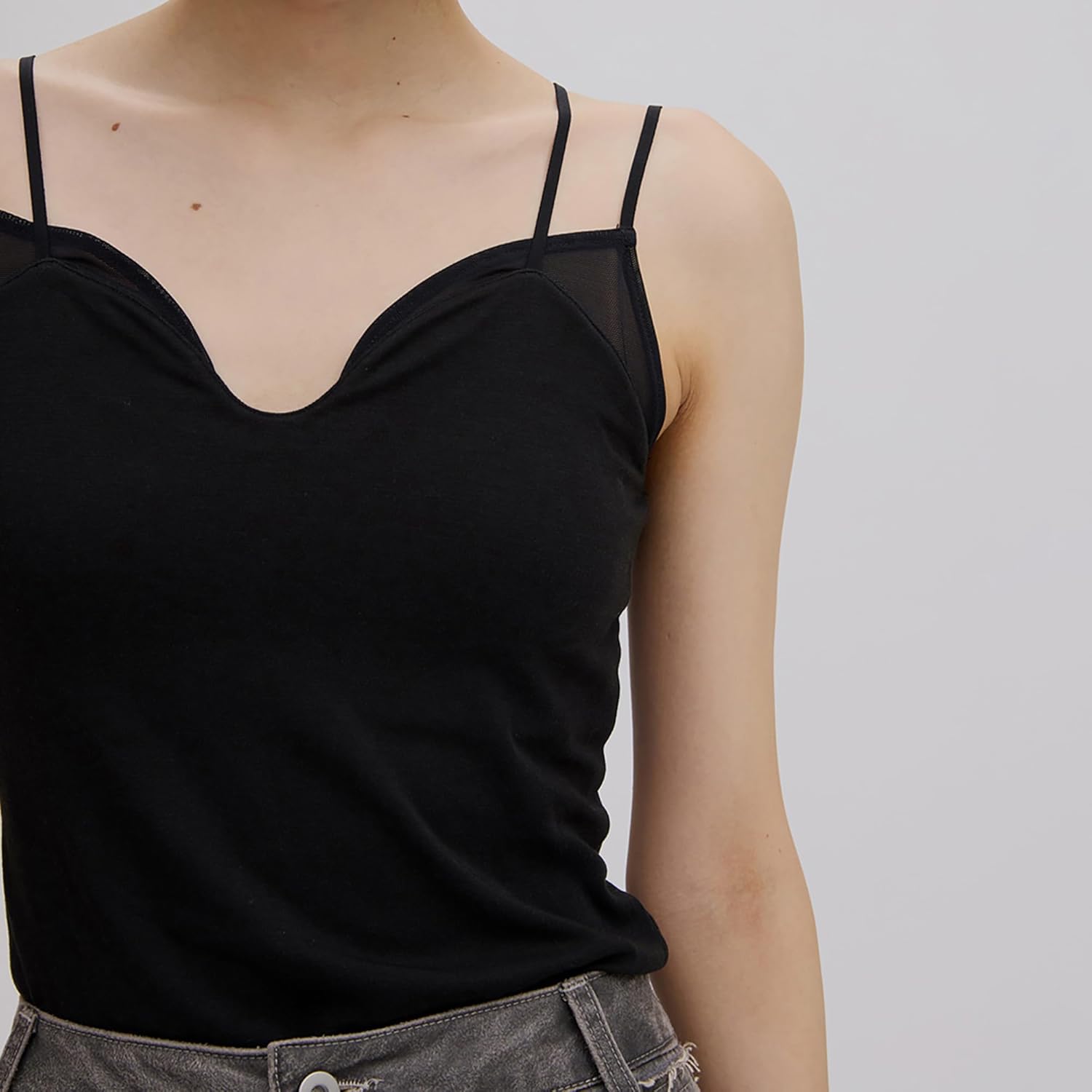 トップス MizunoxAmeri SHEER DOCKING CAMISOLE TOP Mizuno × Ameri SHEER DOCKING SLEEVELESS