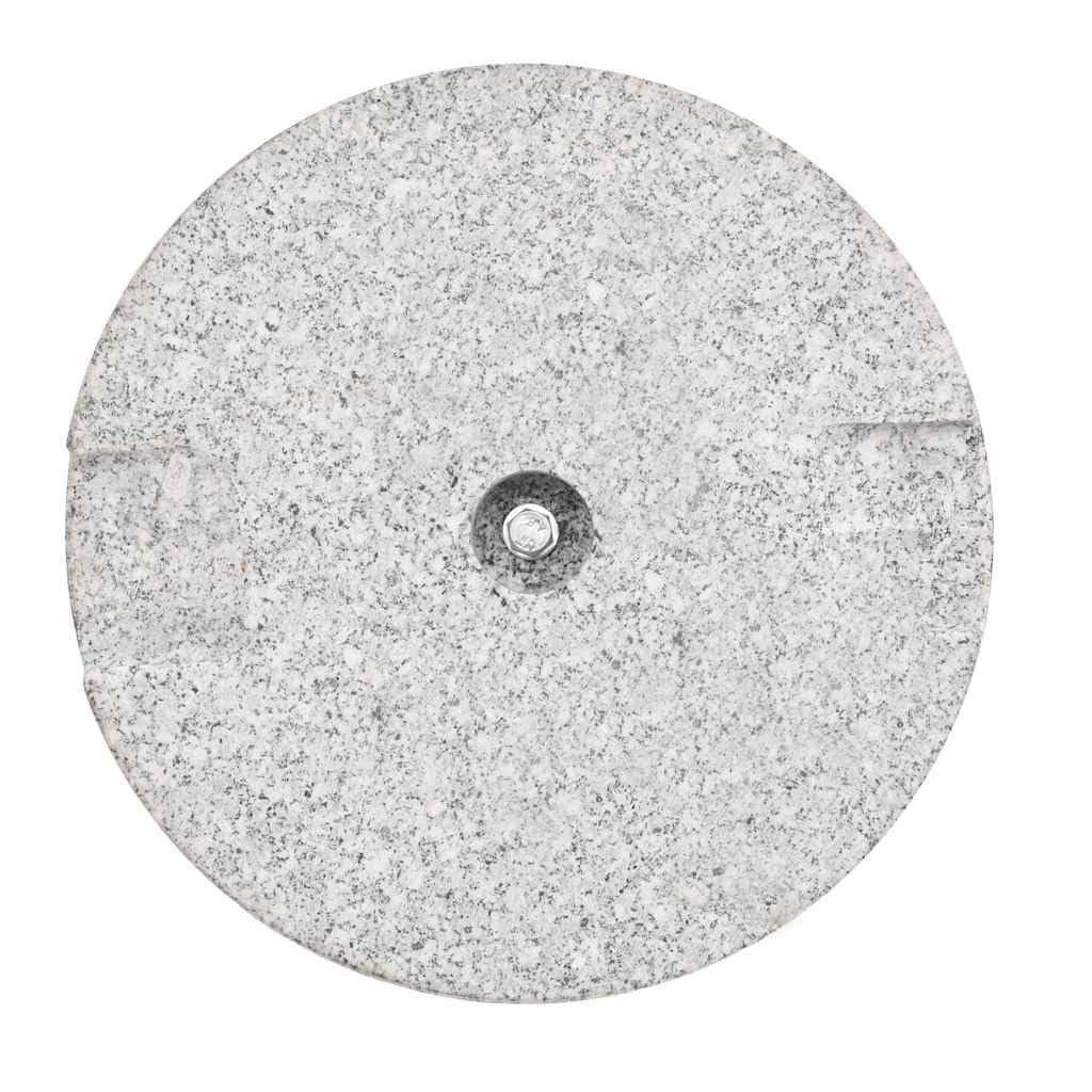 Stojak na parasol przeciwsłoneczny, granit, okrągły, 20 kg, z rurą ze stali nierdzewnej, 2 adaptery do drążków parasola 38 mm i 48 mm, stabilna podstawa parasola na balkon, taras, do ogrodu