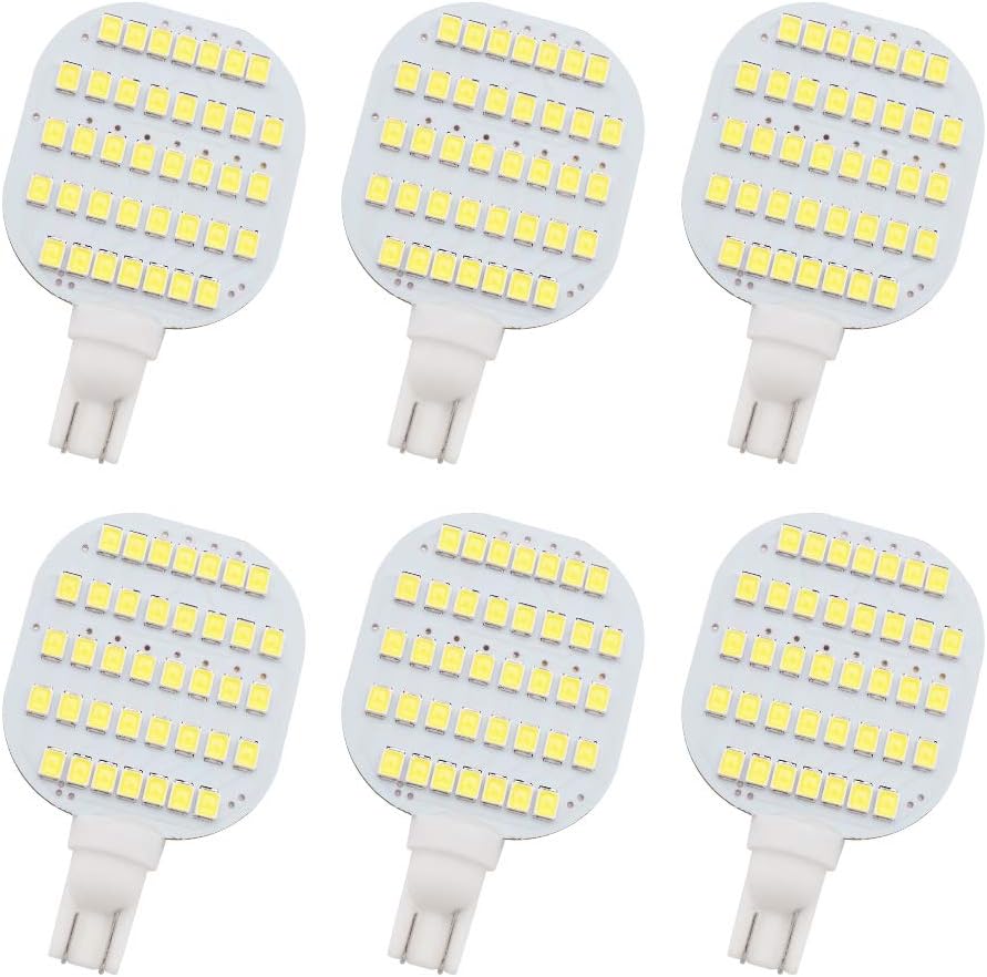 GRV T10 921 922 912 LED 38-2835 SMD DC12V 7000K RV Ceiling Dome Light RV Interior Lighting Trailer Camper Dimmable Cool White Pack of 6 : Automotive