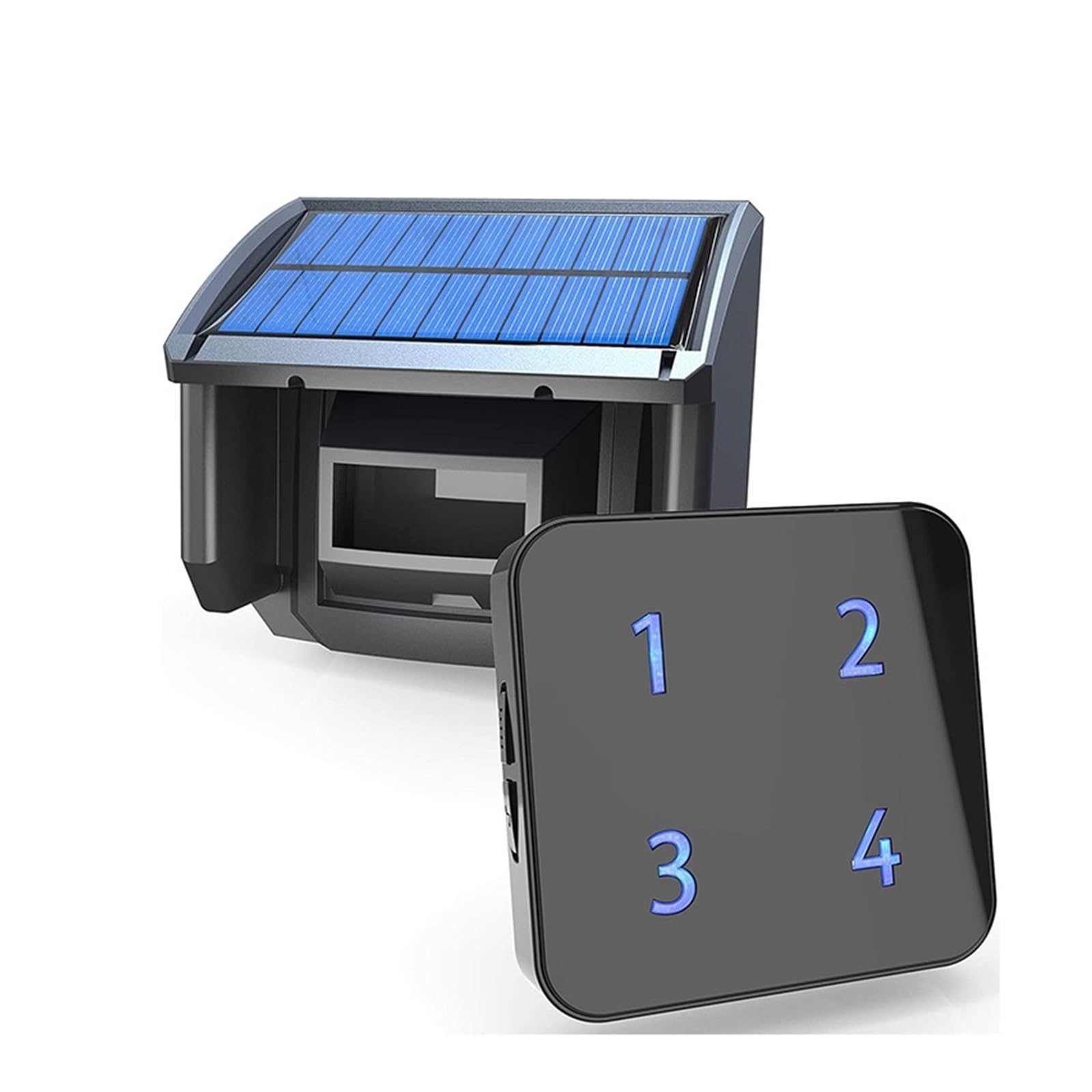 Alarma de entrada inalámbrica Solar de 400 metros, Sensor y Detector de movimiento resistente a la intemperie for exteriores, de alerta de seguridad DIY con alta eficiencia(KIT1)