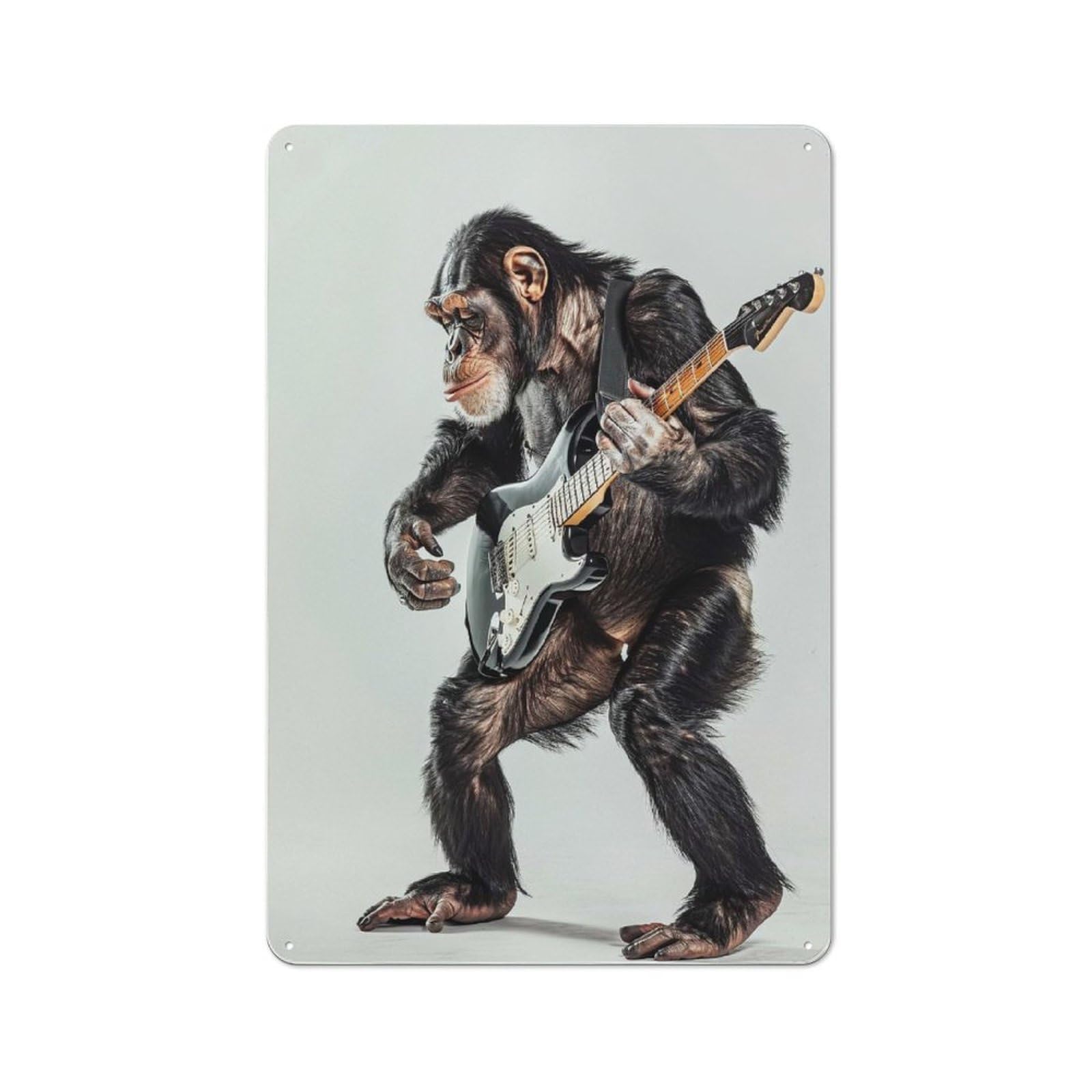 Junmoney Style-8 Chimpanzee Guitar Retro Metal Sign 30X20cm For Café Or Restaurant, Gift For Restaurant Decor Fans During The Christmas Season