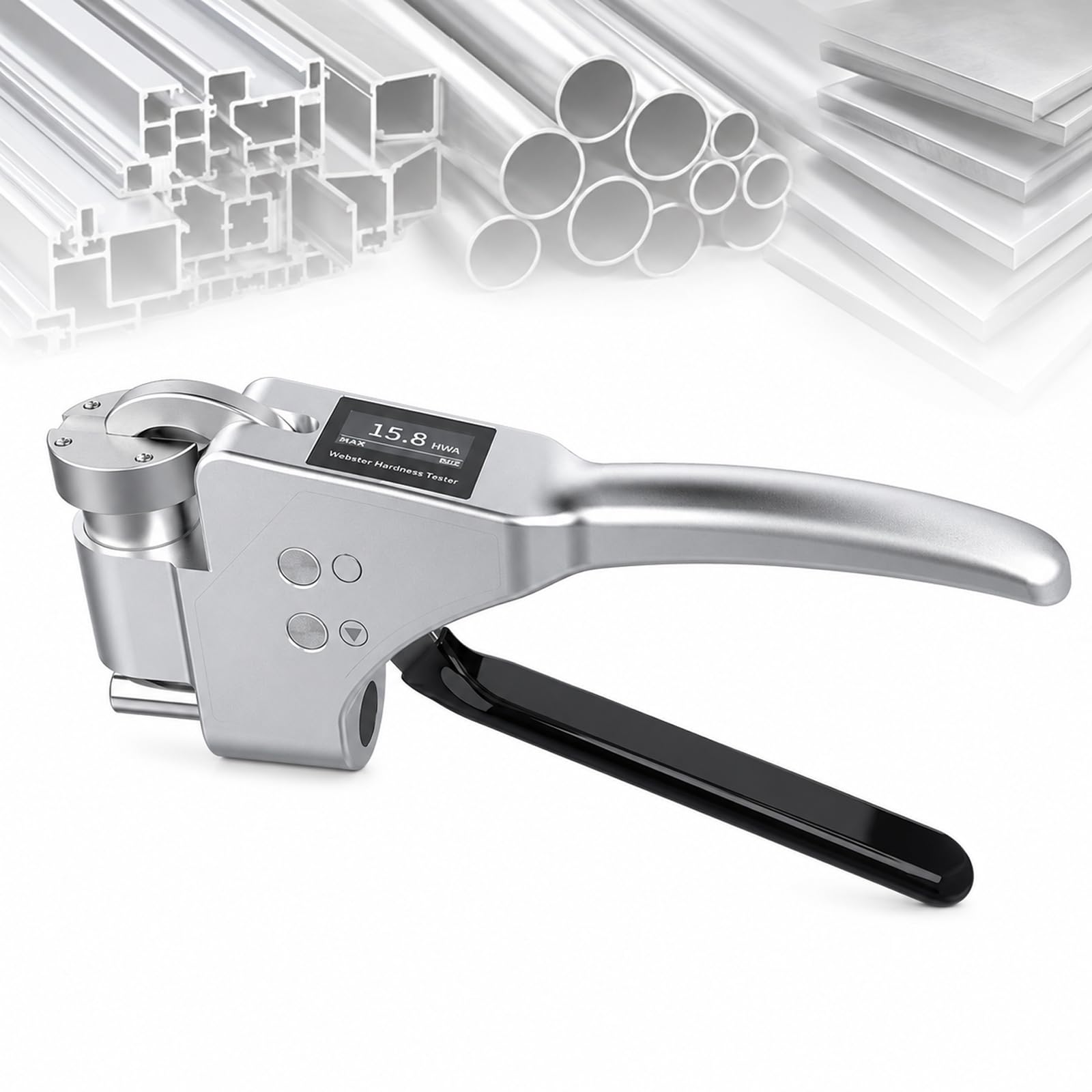 Durómetro Digital Webster, medición portátil de la dureza del Aluminio, Rango de 0 a 20 HWA, Espesor de 0,6 a 8 mm, resolución de 0,1 HWA, precisión de ±0,5 HWA, para perfiles, láminas y Tubos