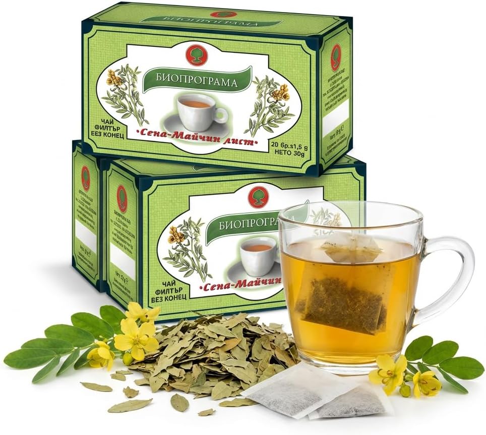 KUKER - Premium Senna Leaf and Fruit Laxative Tea Bags for Constipation Relief, Colon Cleanse, Digestive Support - 3 Pack (20 Bags Each), 30g