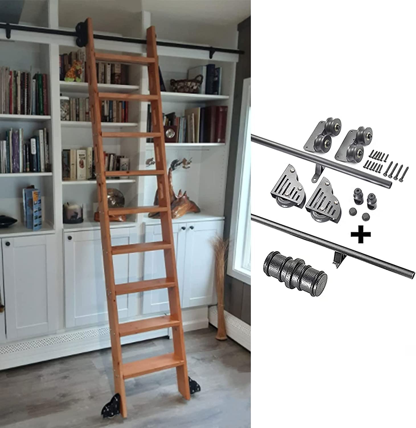 Rails pour porte de grange coulissante kit de quincaillerie robuste en tube d'acier suspendu