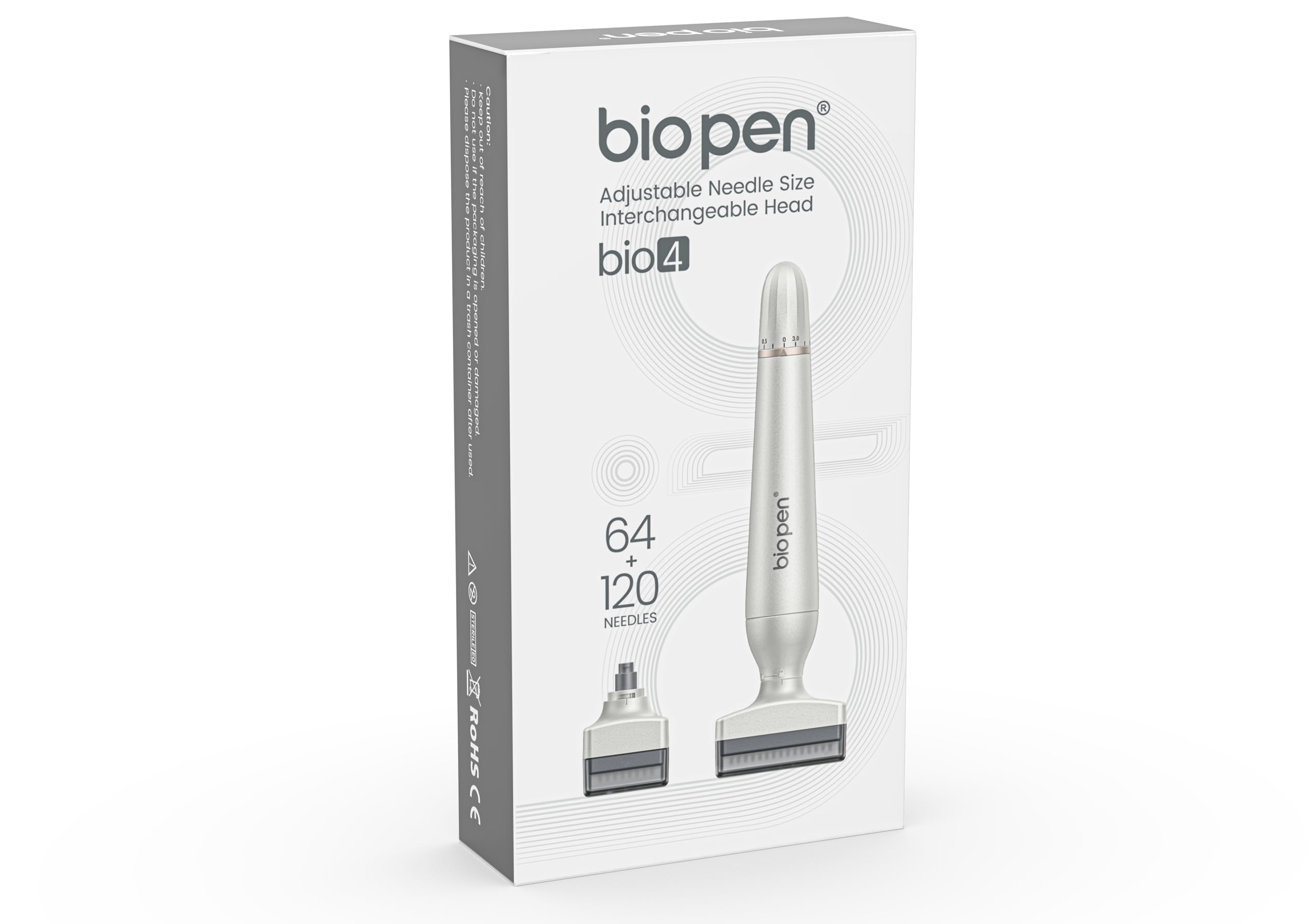 Derma Stamp Outil professionnel réglable en titane 0–3 mm – Croissance des cheveux et de la barbe, soins du visage et du corps – Alternative à un usage domestique pour Derma Roller et stylo – Hommes