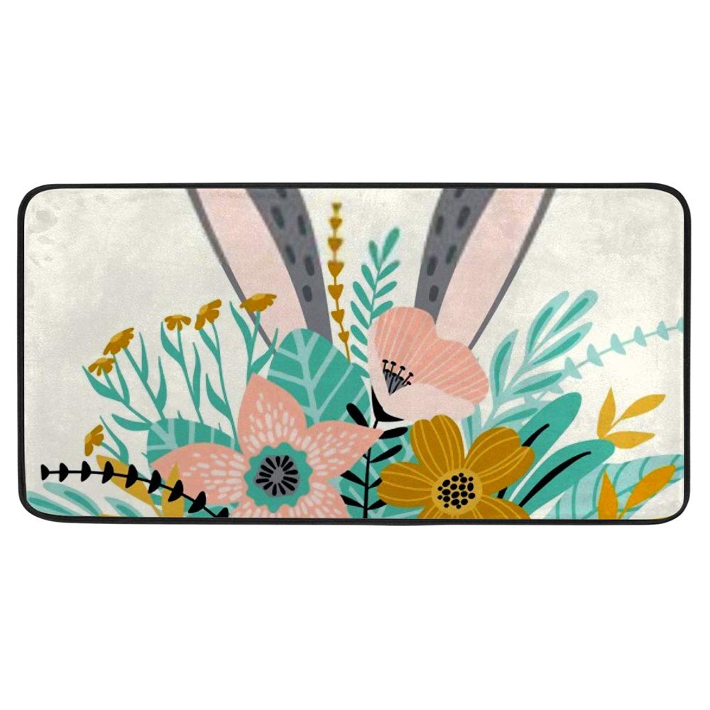 Tapis de cuisine Pâques antidérapant avec papillons pour décorer votre pièce 39x20 inch