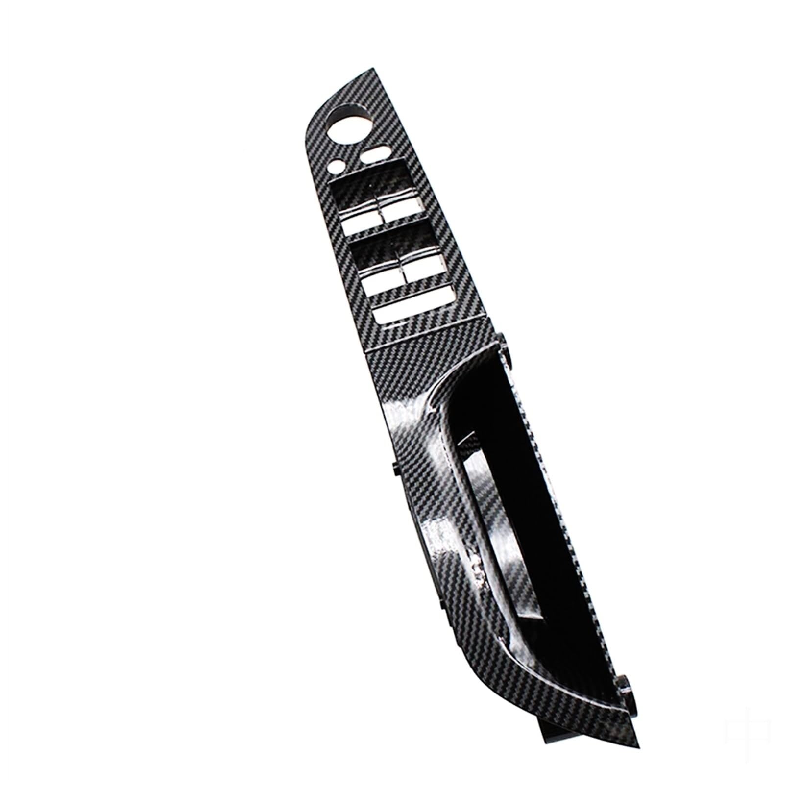 BLBNEZBZTY for BMW for 3 for Series E90 E91 2005-2013 Carbon Fiber Look Armrest Panel Door Handle Set Interior Door Handle Covers(37.5cm RHD High Model Long)
