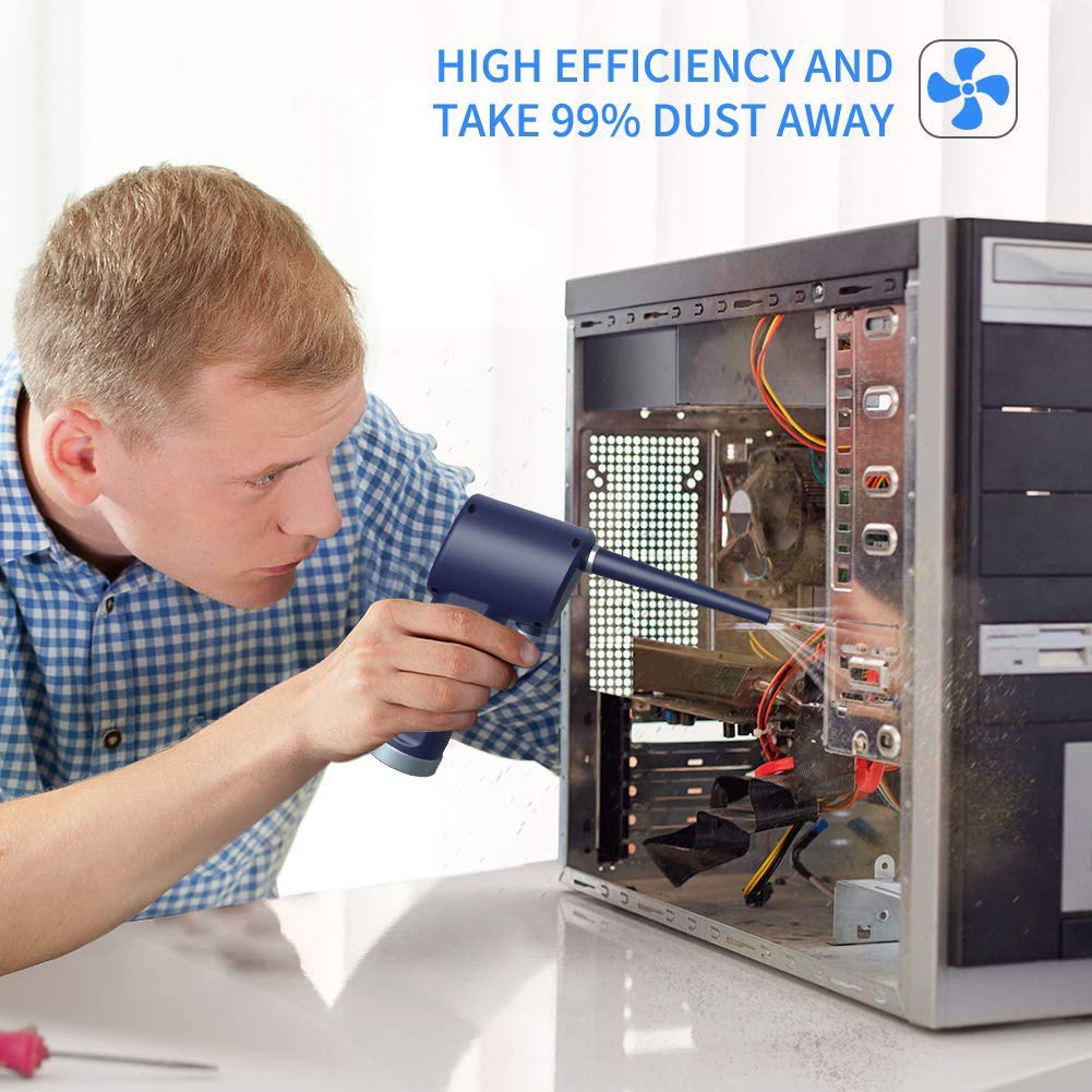 Spolverino Elettrico ad Alta Pressione Senza Fili - Ventilatore per Pulizia Computer - Detergente Tastiera - Dispositivi elettronici e detergente per Laptop - Pulizia Profonda Ecologico