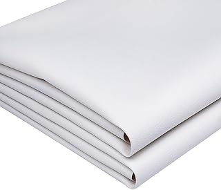 Soft Waterproof Synthetic Fabric Material, Marine Vinyl Faux Leather Sheets,Durable,Replacement Renovate for Upholstery Muscle Car,Furniture, Sofa (54inch x 30inch, White)
