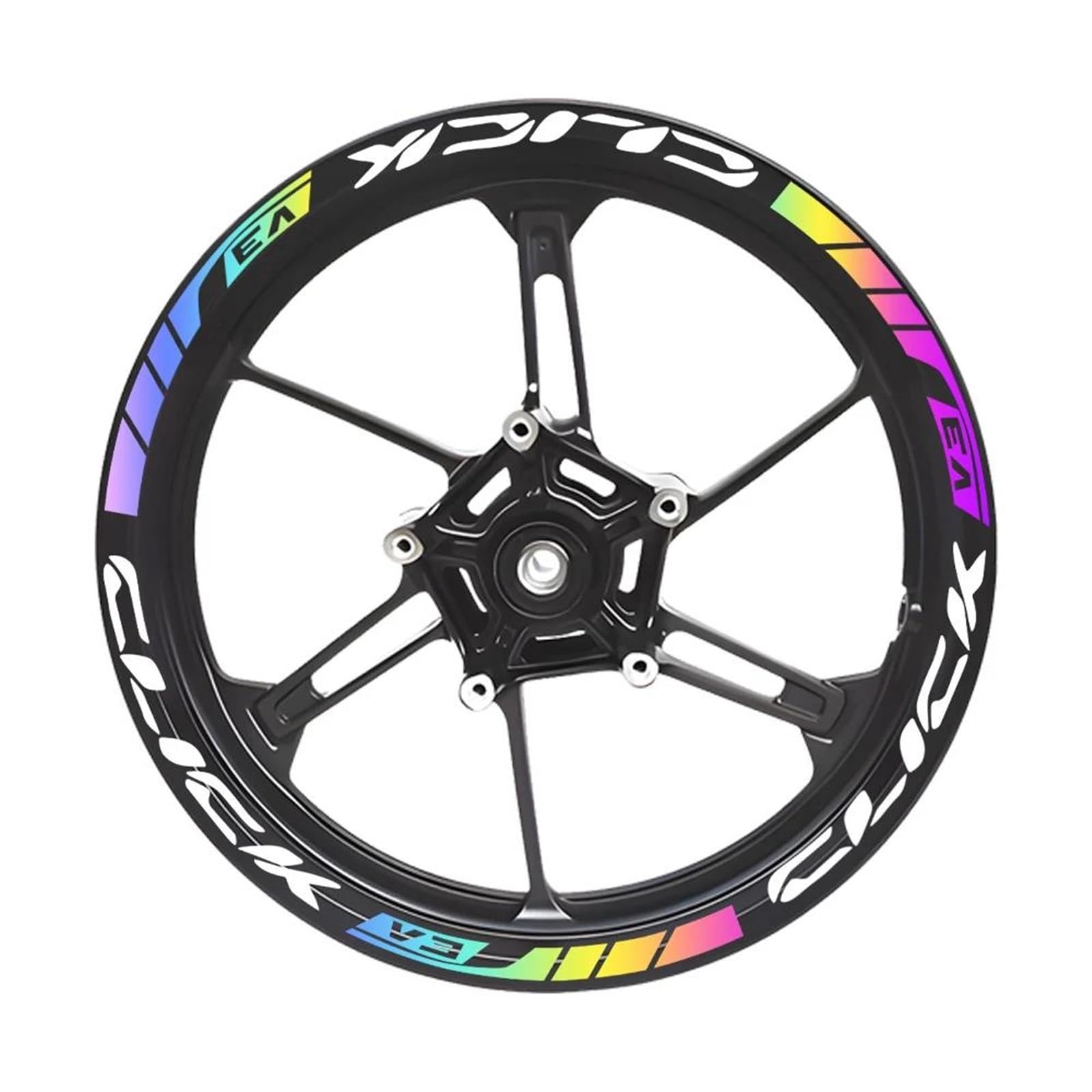 Decorative Stickers Motorcycle Tire Rim Accessories Decals for H-onda Click 125i 150i 160 V3 14'' Reflective Wheel Hub Stickers(Natural)