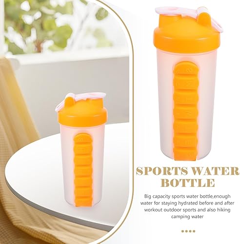 Miniatura 9 de Botellas de agua transparentes para 7 días, organizador de pastilleros con botella de agua, dispensadores semanales, recordatorio, soporte para
