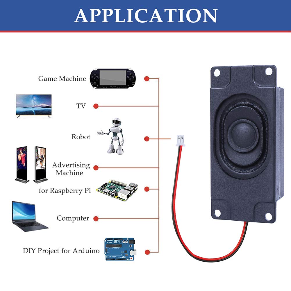 2 pezzi Altoparlante 3 Watt 8 Ohm con Interfaccia JST-PH2.0 per Arduino Electronic Progetti Fai-da-te