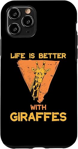 Funda para iPhone 11 Pro Life Is Better With Giraffes Giraffe Safari Animal