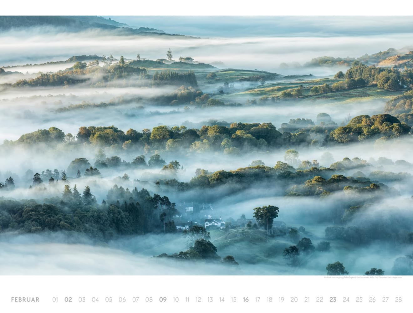 Freiraum Kalender 2025, Wandkalender / Panoramakalender im Querformat (66x50 cm) - Landschaftskalender / Naturkalender