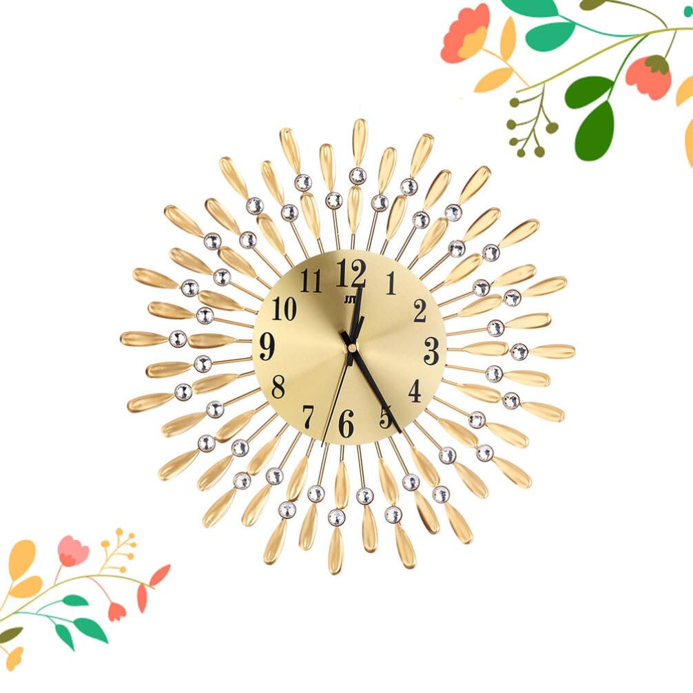 Horloge murale décorative pour café et salon au design moderne or