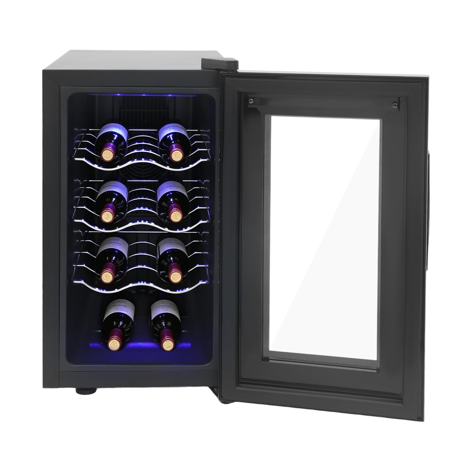 12-Bottle Thermoelectric Wine Cooler, Countertop Mini Fridge 53.6-64.4℉