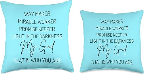 Miniatura 3 de SDG Threads Way Maker Promise Keeper Waymaker Christian Miracle Worker - Almohada de 16 x 16 pulgadas, multicolor