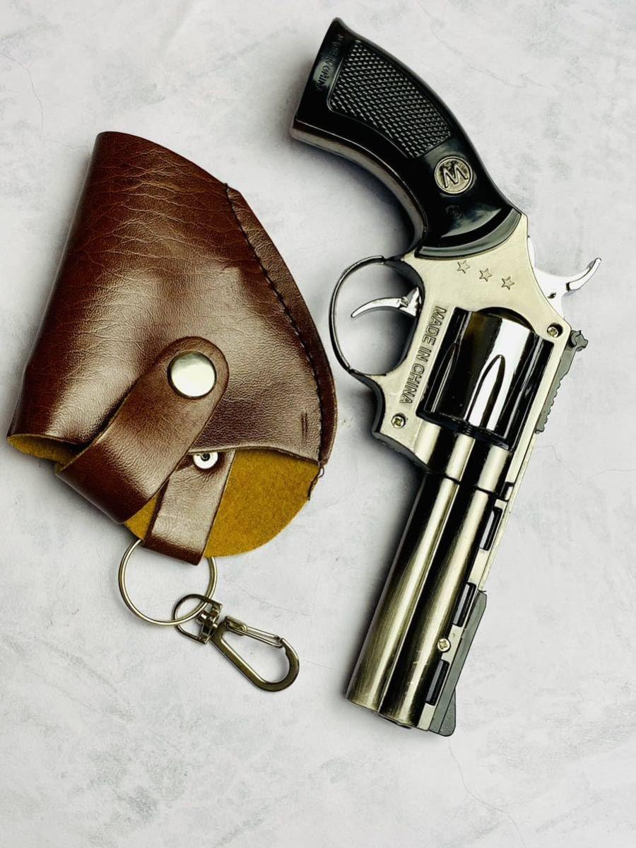 Amazon.co.jp: リボルバー型ターボライターガスライター拳銃型ライター