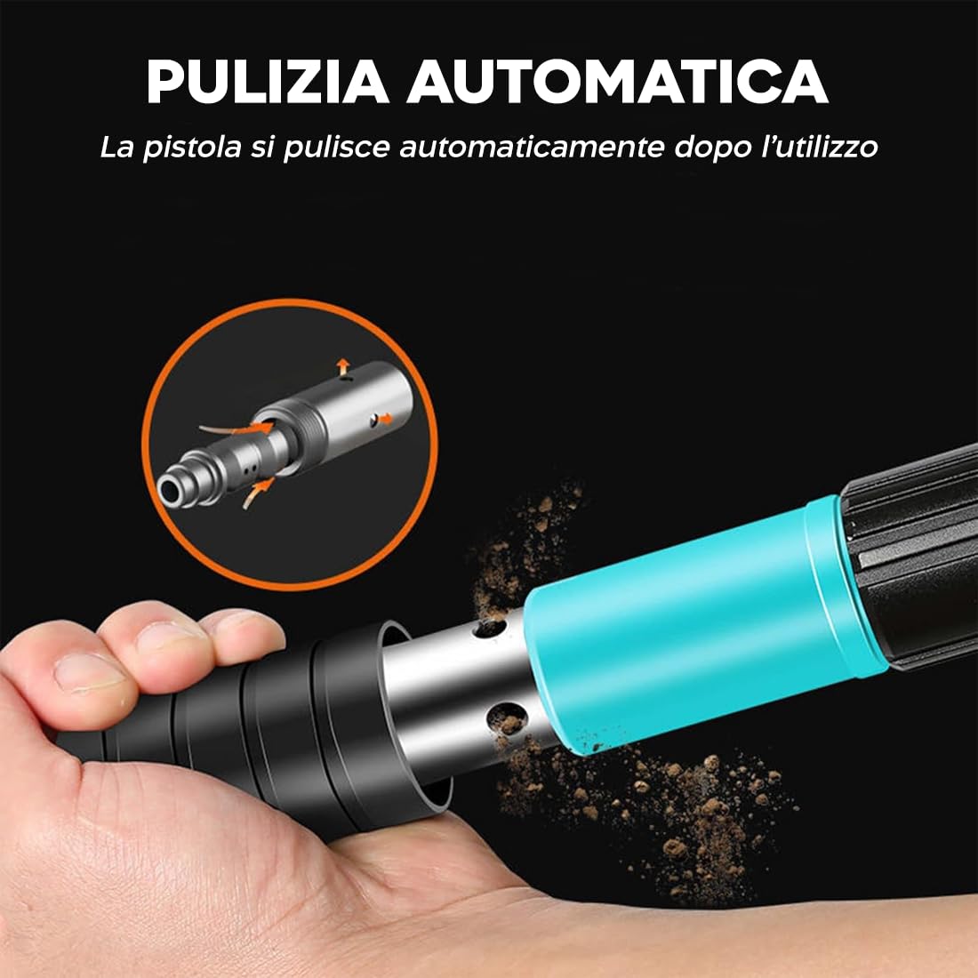 Rivettatrice Manuale Professionale - Pistola Sparachiodi ad Aria Compressa per Chiodi Tondi e Rivetti in Acciaio
