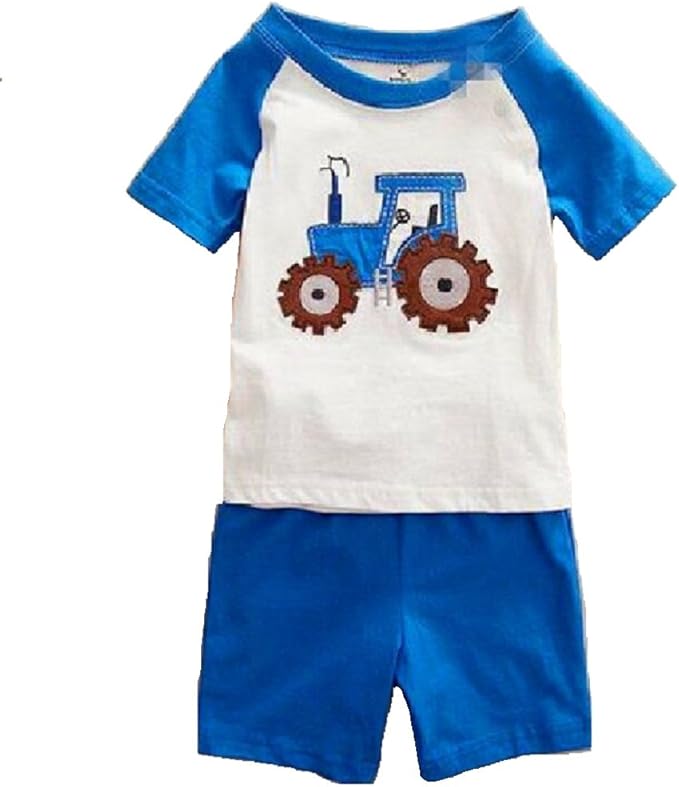 Hooyi Baby,Clothing,Baby Boys 0-24m,Sleepwear & Robes,Pyjama Sets Hooyi Baby Boy Sleepwear Cotton Children Short Sleeve Tractor Pajamas Set