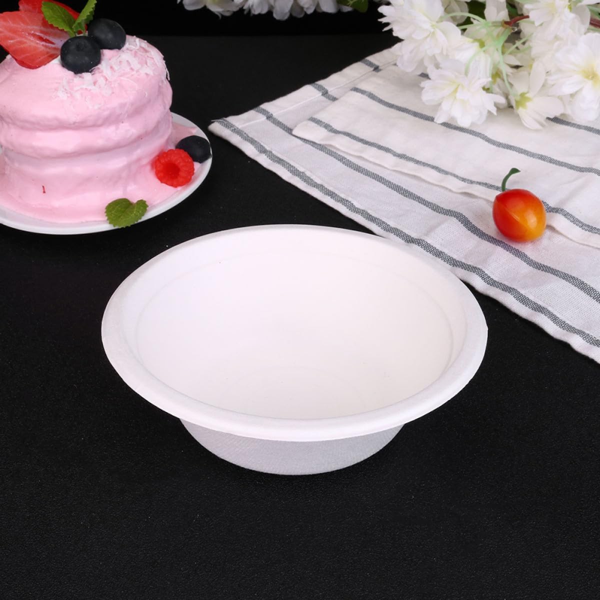 Alipis 100pcs Biodegradable Paper Pulp Soup Bowls 500ml Disposable Food Bowls for Camping, Takeaway, and Home Use