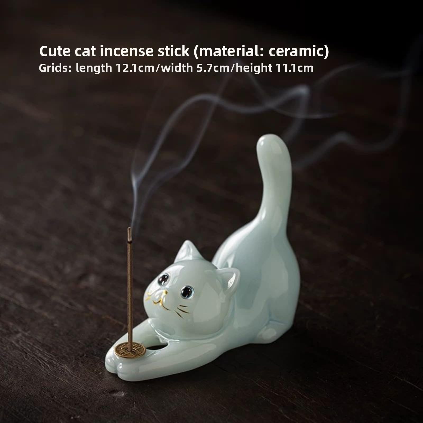 Porta incenso in ceramica, 12,1 cm / 4.8in, per cerimonia del tè