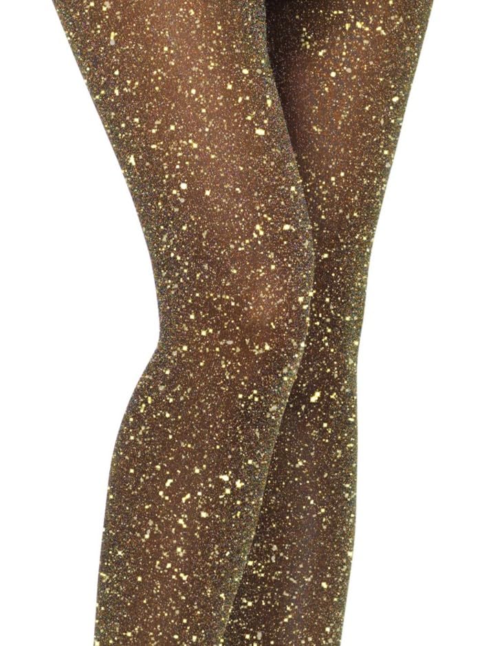 Image of Leg Avenue Women's stretchy High Waist Lurex Shimmer Tights With Metaillic Fiber Shine