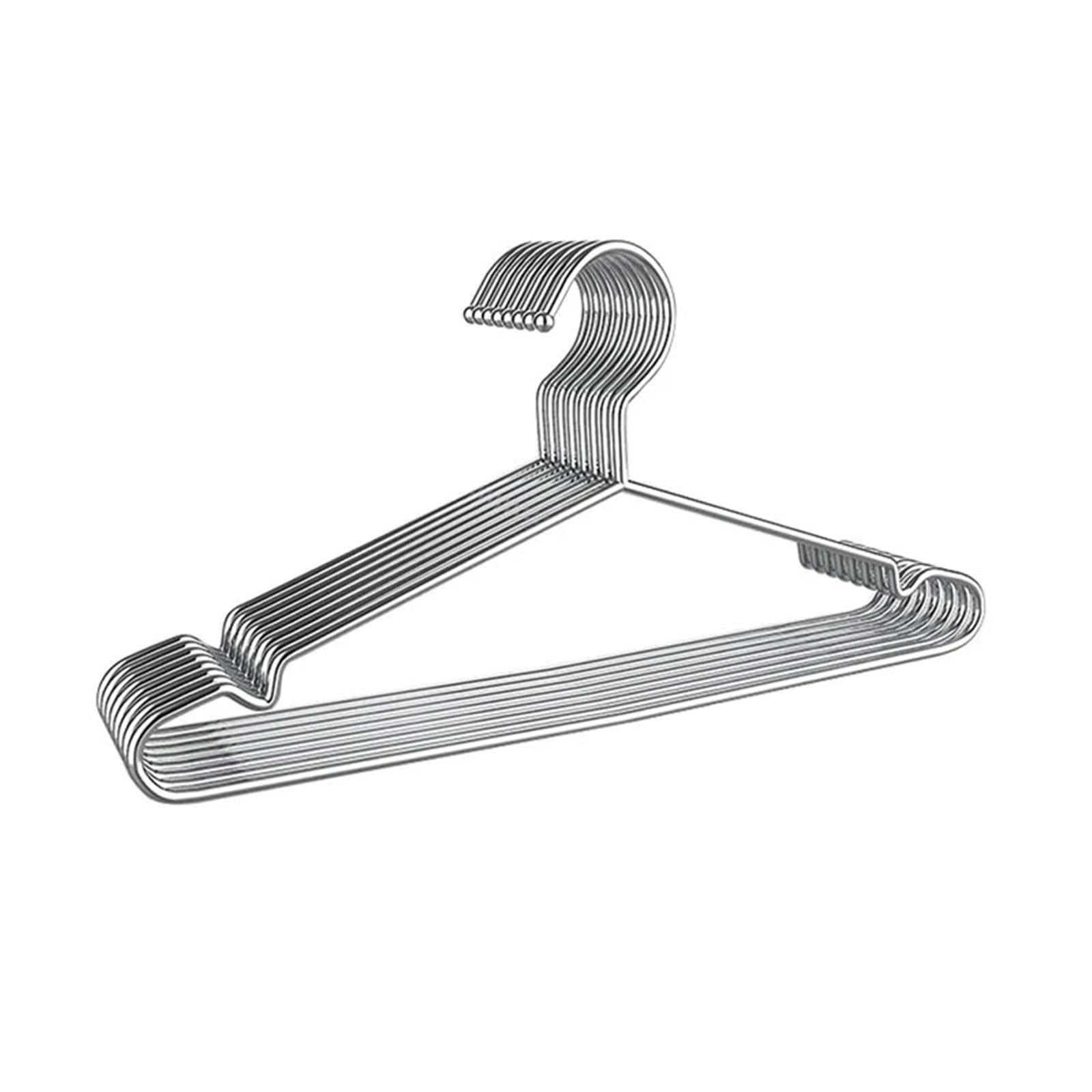 Bigbibi 10/20pcs Stainless Steel Non-Slip Clothes Hanger Set - Durable Space-Saving Closet Organizer for Coats and Pants(32CM,20pcs)
