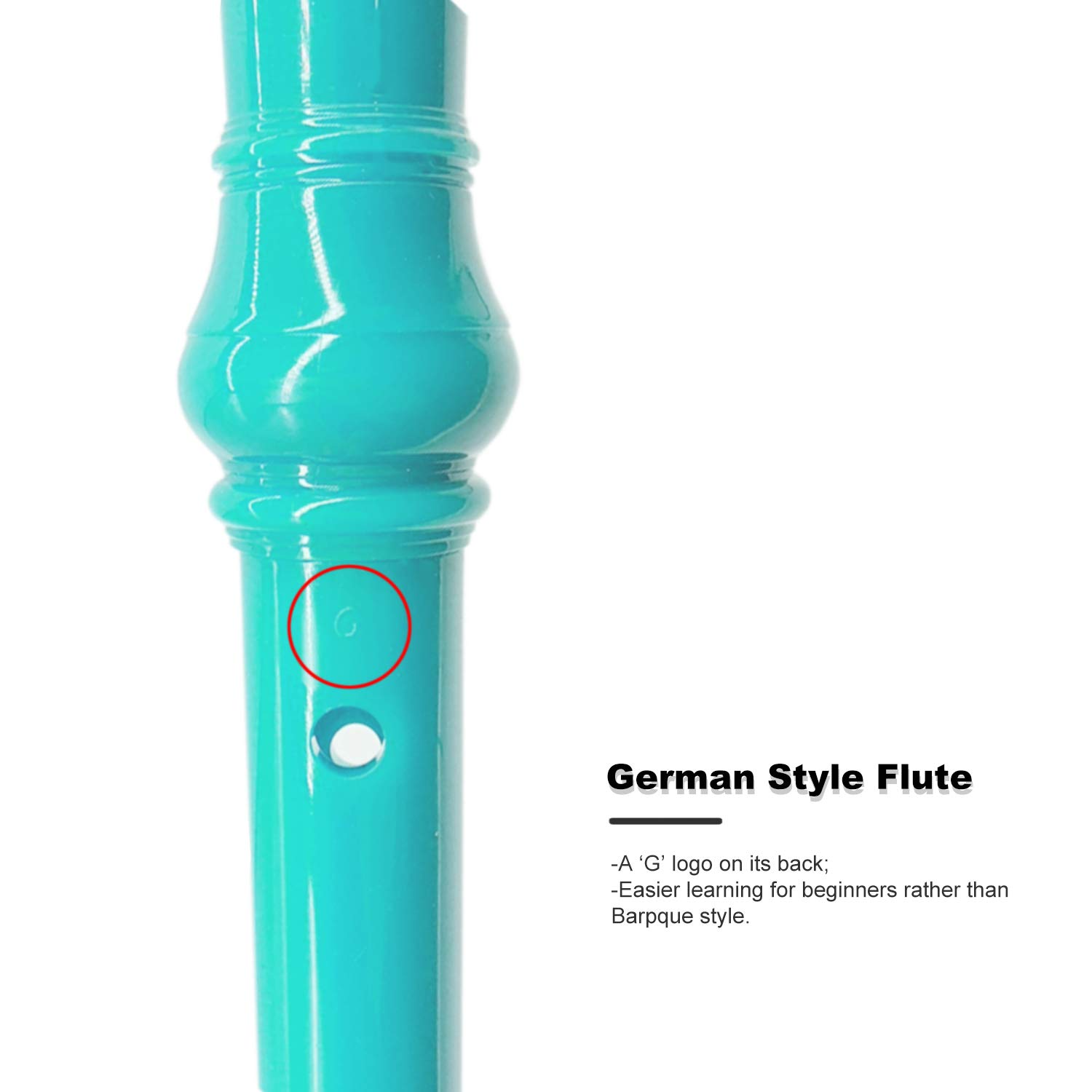 SJOYS Sopranblockflöte mit 8 Löchern für Sopranblockflöte mit Reinigungsstab und Tasche für Schüler grün