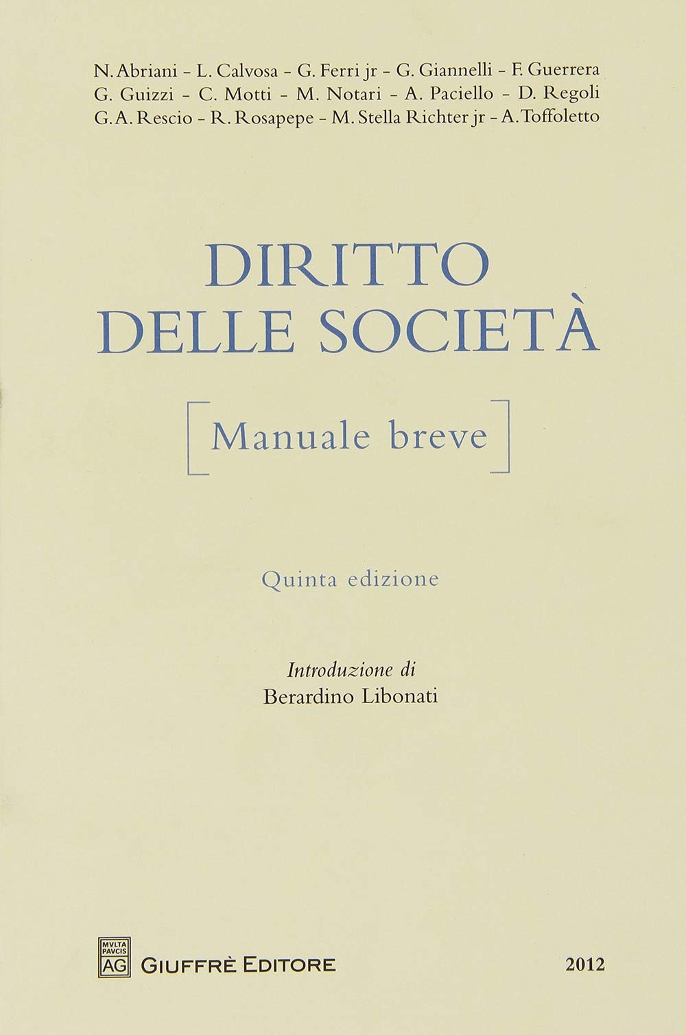 Diritto delle società. Manuale breve
