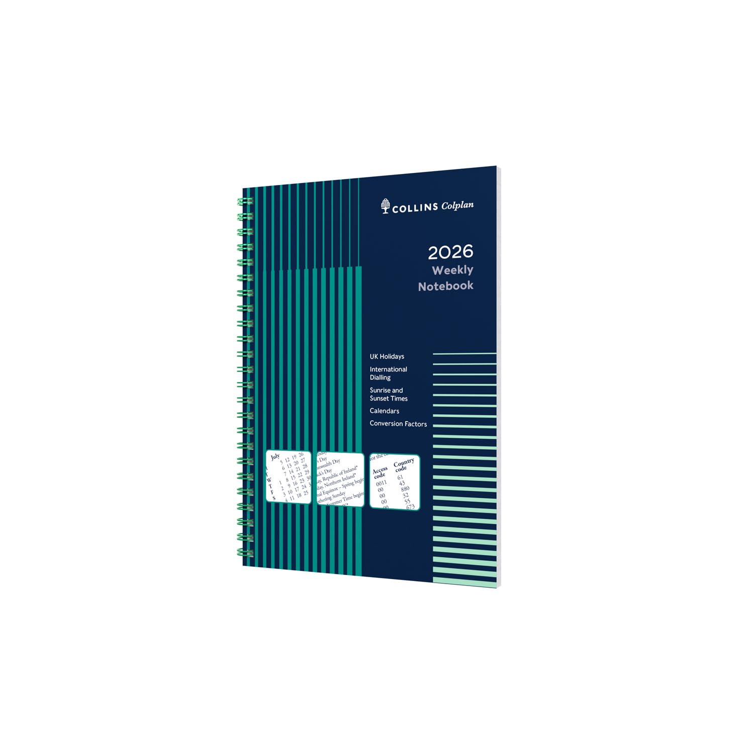 Collins - Colplan - 2026 12 Month Calendar Year Planner, Week-To-View with Notes Diary, A5 Wiro Bound Cover (61-26)