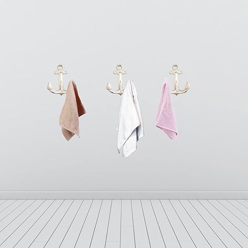 Miniatura 3 de Ganchos de pared náuticos de hierro fundido para barco 6 pulgadas juego de 3 blanco