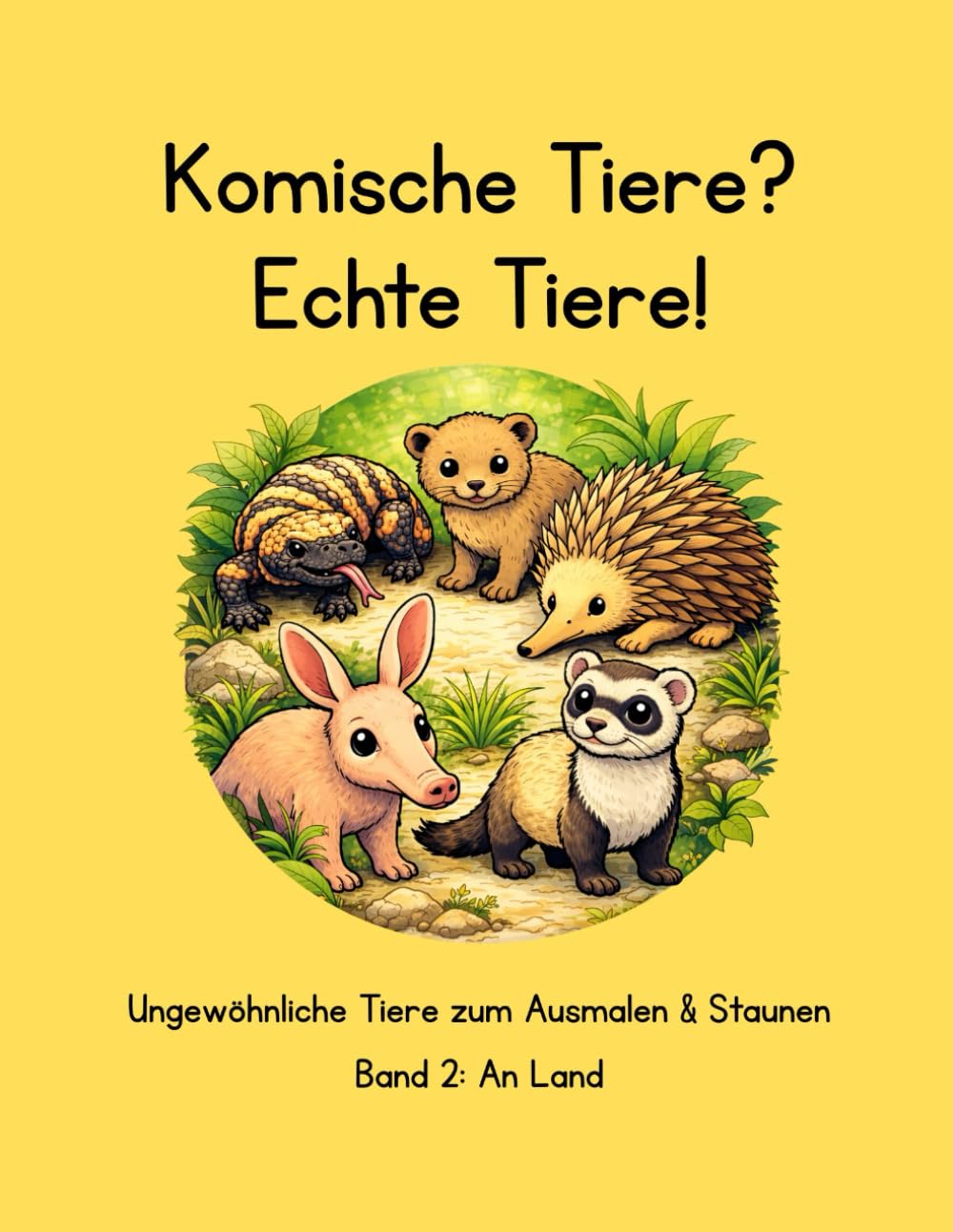 Komische Tiere? Echte Tiere!: Ungewöhnliche Tiere zum Ausmalen und Staunen, Band 2: An Land