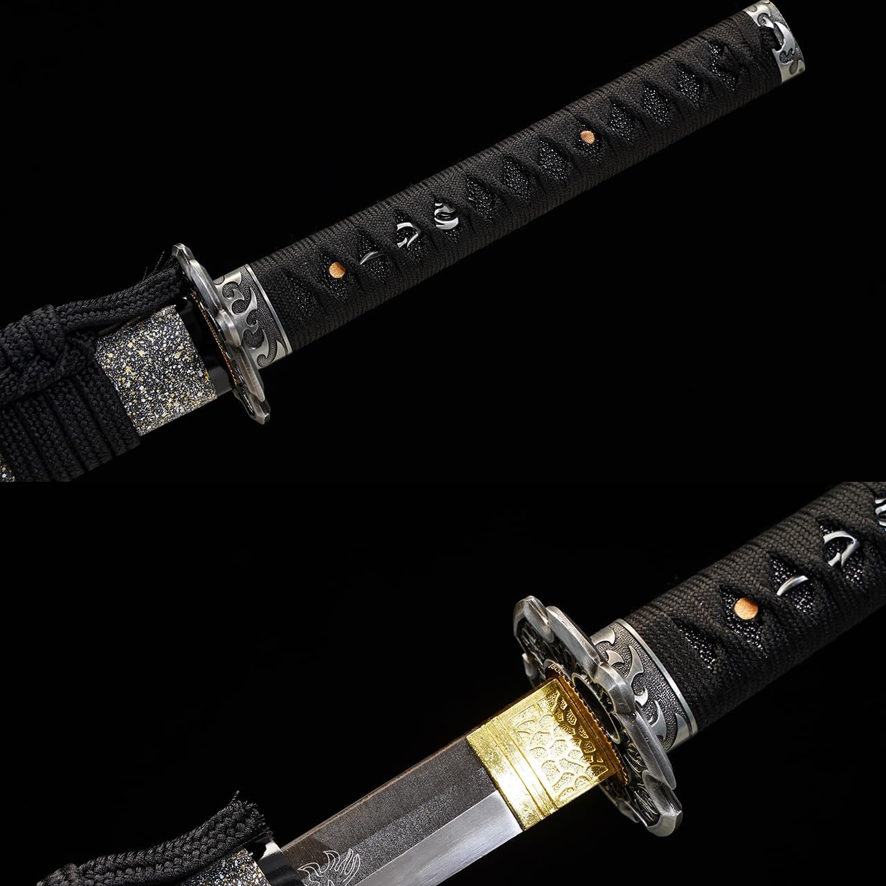 1045/1060 high Carbon Steel Full Hand Forged Traditional, Katana Sword Hademade Heat Tempered ，Japanese Samurai Swords ，Full Tang,Functional,Black